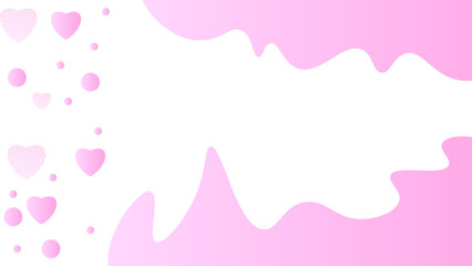 Red Heart Vector Panoramic Transparent Backgound. バレンタイン　ネオン　ポップ 　ハート　フレーム　背景　線. cute heart frame, 幾何学　フレーム 　紫　水玉　キラキラ　紫　抽象的　波. valentine day pop frame for banner, cover.