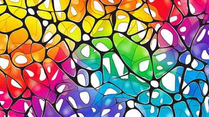 Colorful Mosaic Design: Abstract Glass-Like Patterns in Bright and Contemporary Art