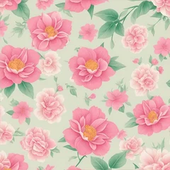 Deurstickers beautiful floral flower seamless pattern background for premium product ai generated © KengVit14