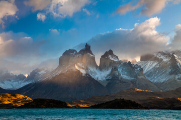 Majestic mountain landscape. National Park Torres del Paine, Chile.