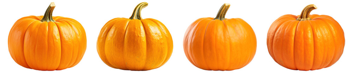 Set of pumpkins isolated on a transparent background. PNG
 - obrazy, fototapety, plakaty