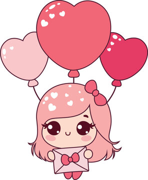 Valentines Day Heart Balloon illustration vector