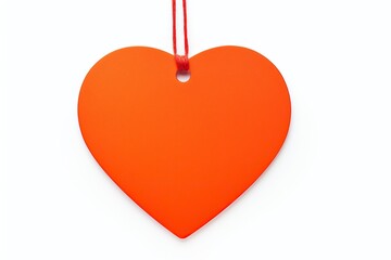 Orane heart shape valentine gift tag with ribbon