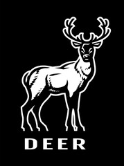 Forest deer logo on a dark background.
