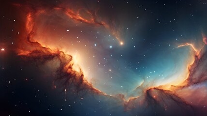 Colorful space galaxy cloud nebula. Stary night cosmos. Universe science astronomy. Supernova background wallpaper, Generative AI - obrazy, fototapety, plakaty