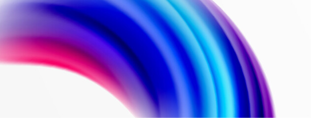 Rainbow color silk blurred wavy line background on white, luxuriously vibrant visually captivating backdrop. Stunning blend of colors reminiscent of rainbow, silky and gracefully blurred wavy pattern