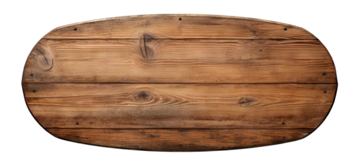 Oval wooden plank cut out