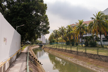 Neighborhood Canal Brimming with Water