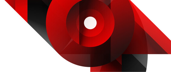 Obraz premium Captivating vector illustration - geometric, minimalist, abstract background adorned with circles and triangles for wallpaper, banner, background, landing page, wall art, invitation, prints, posters