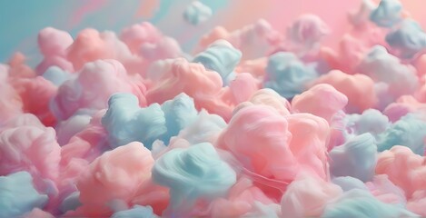 Fototapeta premium colorful cotton candy in soft color for background generative ai 