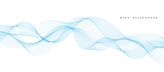 Abstract vector background with smooth color wave. Smoke wavy lines. Vector blue waves background