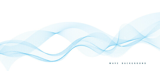 Abstract vector background with smooth color wave. Smoke wavy lines. Vector blue waves background