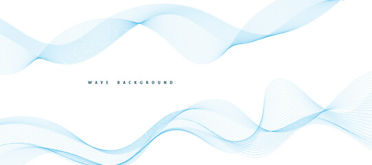 Abstract vector background with smooth color wave. Smoke wavy lines. Vector blue waves background