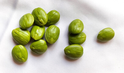 Closeup view of Pete. This typical food that is often consumed by some Indonesian people is so famous for its distinctive taste and aroma (Pete).
