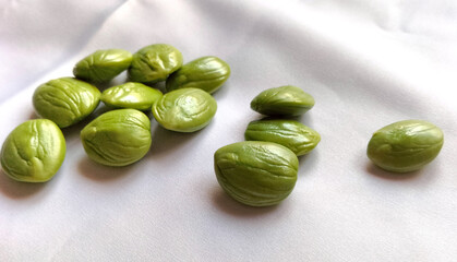 Closeup view of Pete. This typical food that is often consumed by some Indonesian people is so famous for its distinctive taste and aroma (Pete).
