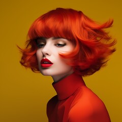 Obraz premium Illustration of a fashion portrait, AI Generated