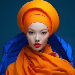 Illustration of a fashion portrait,  AI Generated
