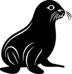 Harbor seal Flat Icon - obrazy, fototapety, plakaty