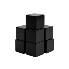black blocks art toy isolated on white or transparent background