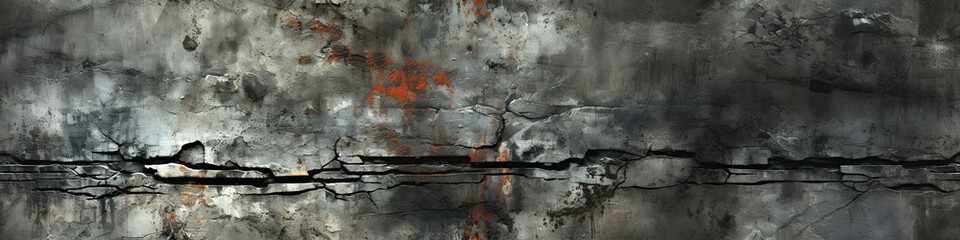 grey seamless pattern texture of a concrete old dirty wall with cracks on gray background