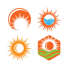 Vector Icon Logo Template Sun over horizon