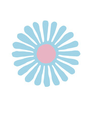 Obraz premium Minimal flower pink blue on transparent background 