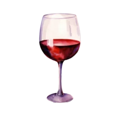 Fotobehang  glass of wine isolated on white or transparent background © SaraY Studio 