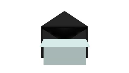 4K animation of opening an envelope and opening the paper inside ( mov ,background transparent )