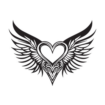 heart and wing Love design