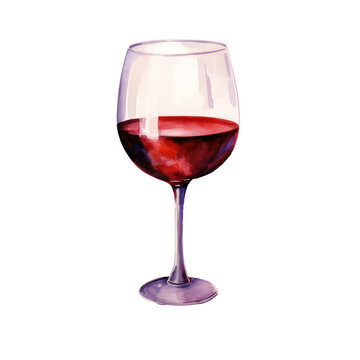  glass of wine isolated on white or transparent background