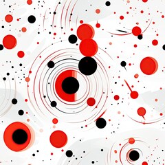 seamless texture pattern with red circles on white background for decorating fabric or wrapping paper