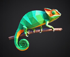 cute 3d cartoon chameleon