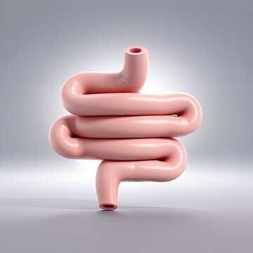 cute 3d cartoon human intestine