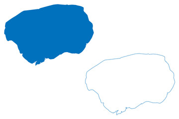 Lake Marfil (Plurinational State of Bolivia, Federative Republic of Brazil) map vector illustration, scribble sketch Laguna de Marfil or Baía Grande map