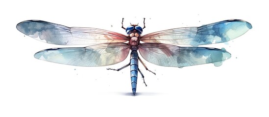 Dragonfly painting artwork on a white background