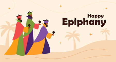 Creative Vector Illustration of the Christian Festival Epiphany Day or Día de los Reyes Magos