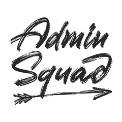 Admin Squad vector lettering