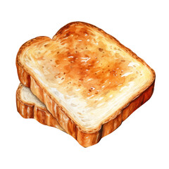bread toast watercolor  - obrazy, fototapety, plakaty