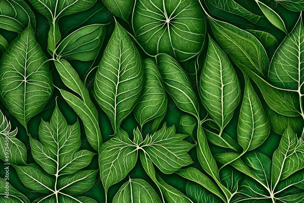 Poster papaya leaf patterns with this enchanting collection. these images showcase the intricate designs, t