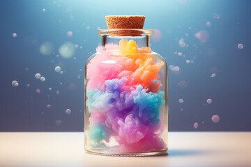 glass bottles with reflection