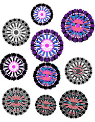 an abstract design element of colorful flowers 