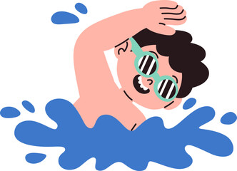 Boy Front Crawl Stroke,  Freestyle Swimming