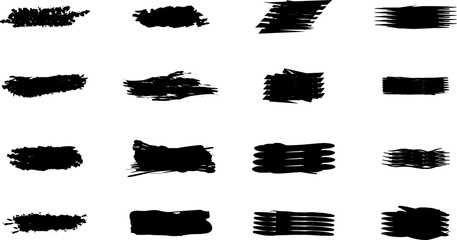 Highlighter line black marker strokes lines vector. Grunge freehand watercolor ink pencil marks. Black watercolor hand drawn highlight set. Marker pen highlight strokes. Black marker brush lines. 