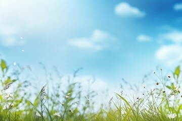 green grass and blue sky