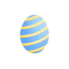Easter blue egg with yellow stripes