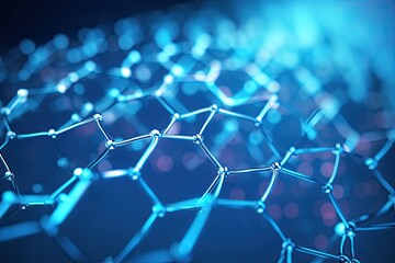 Obraz premium Futuristic blue-hued nanotech concept