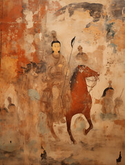 Close-up of ancient Chinese murals