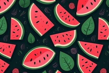Watermelon pattern background. Suitable for mobile wallpapers. Generative AI