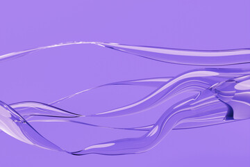 3d illustration of  design purple abstract wave on a  monochrome  background. Voice recognition, equalizer, audio recorder. Symbol of intelligent technology