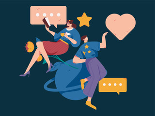 Happy Valentine's Day flat character vector concept business hand drawn illustration
